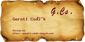Gerstl Csák névjegykártya
